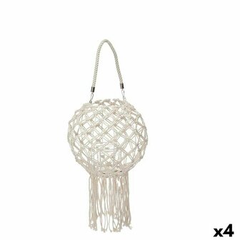 Kaarshouder Macram&eacute; Wit Katoen 26 x 66 x 26 cm (4 Stuks) 1