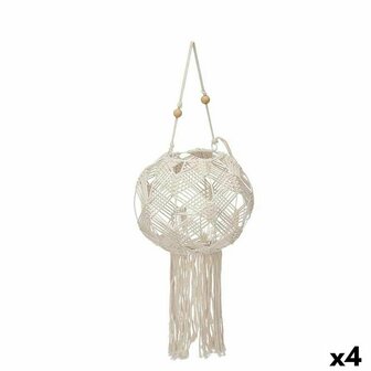 Kaarshouder Macram&eacute; Wit Katoen 23 x 24 x 23 cm (4 Stuks) 1