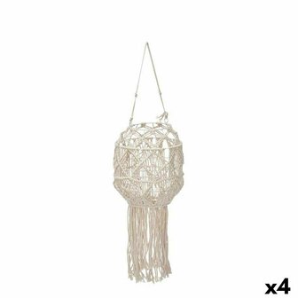 Kaarshouder Macram&eacute; Wit Katoen 24 x 90 x 24 cm (4 Stuks) 1
