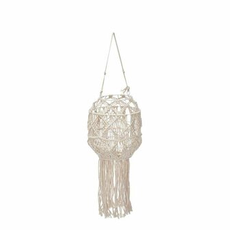 Kaarshouder Macram&eacute; Wit Katoen 24 x 90 x 24 cm (4 Stuks) 2