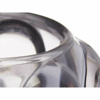 Kaarshouder Microbolletjes Grijs Kristal 8,4 x 9 x 8,4 cm (12 Stuks) 4