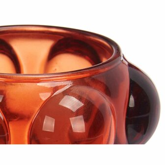 Kaarshouder Microbolletjes Oranje Kristal 8,4 x 9 x 8,4 cm (12 Stuks) 4