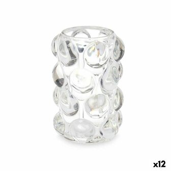 Kaarshouder Microbolletjes Transparant Kristal 8,4 x 12,5 x 8,4 cm (12 Stuks) 1