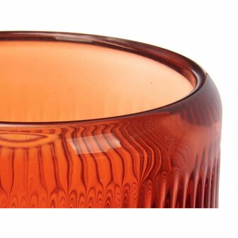 Kaarshouder Strepen Oranje Kristal 9 x 9,5 x 9 cm (12 Stuks) 4