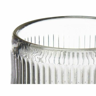 Kaarshouder Strepen Grijs Kristal 7,5 x 7,8 x 7,5 cm (12 Stuks) 4