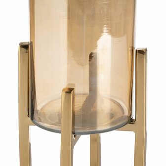 Kaarshouder Gouden Kristal Staal 12 x 12 x 23 cm 4