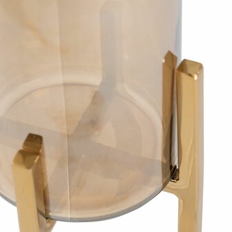 Kaarshouder Gouden Kristal Staal 12 x 12 x 23 cm 5