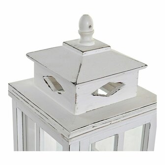 Lantaarn DKD Home Decor Wit Kristal Pijnboom (22.5 x 22.5 x 47 cm) 3