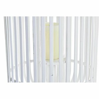Lantaarn DKD Home Decor Kristal Wit Bamboe (28 x 28 x 47 cm) 3