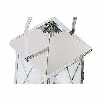 Lantaarn Home ESPRIT Zilverkleurig Kristal Staal Verchroomd 20 x 20 x 48 cm (3 Onderdelen) 2