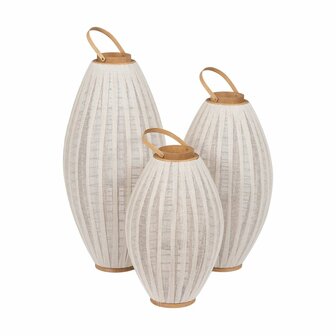 Lantaarn Beige Natuurlijk Bamboe Kristal 36 x 36 x 56 cm 2