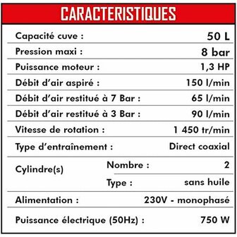 Luchtcompressor MECAFER 425523 Horizontaal Stil 8 bar 24 L 7