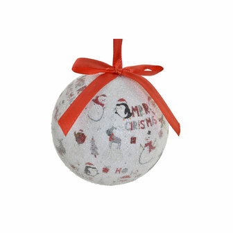 Kerstballen Home ESPRIT Wit Rood PVC (7 Stuks) 4