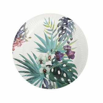 Bordenset Algon Wegwerp Karton Tropisch 3 Onderdelen 28 cm (24 Stuks) 2