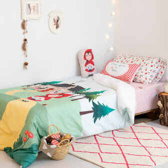 Dekbedovertrek set HappyFriday Mr Fox Red riding hood  Multicolour Bed van 80/90 2 Onderdelen 2
