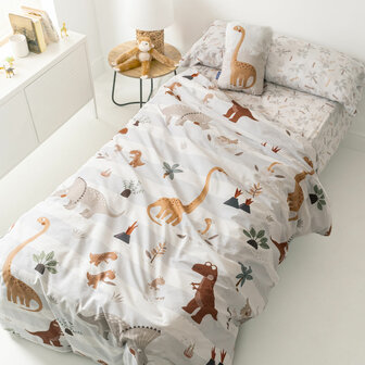 Dekbedovertrek set HappyFriday Moshi Moshi Dino Family Multicolour 2 Onderdelen 2