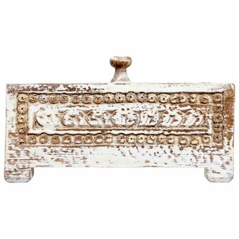 Juwelenkistje Alexandra House Living Wit Grijs Mangohout 19 x 10 x 19 cm 3