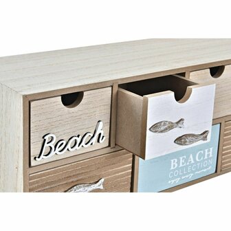 Juwelenkistje DKD Home Decor 40 x 16 x 19 cm Hout Bruin Turkoois 2