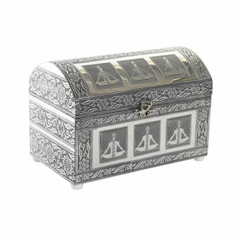 Juwelenkistje DKD Home Decor Groen Zilverkleurig Hout Aluminium 25 x 15 x 18 cm 1