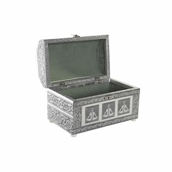 Juwelenkistje DKD Home Decor Groen Zilverkleurig Hout Aluminium 25 x 15 x 18 cm 3