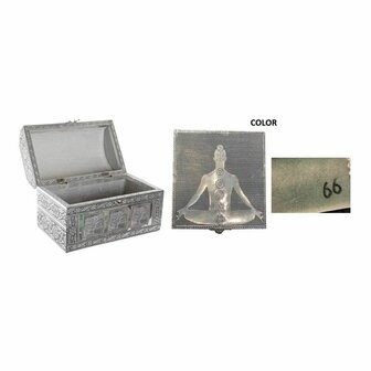 Juwelenkistje DKD Home Decor Groen Zilverkleurig Hout Aluminium 25 x 15 x 18 cm 4