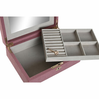 Juwelenkistje Home ESPRIT Cr&egrave;me Magenta 27 x 19 x 9 cm 2