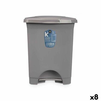 Pedaalemmer Grijs Plastic 10 L (8 Stuks) 1