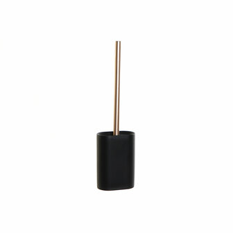 Toiletborstel DKD Home Decor Zwart Gouden Hars 10 x 6 x 40 cm 1