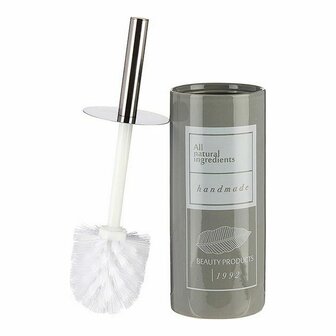Toiletborstel Natural 9,6 x 32 x 9,6 cm Keramisch Zilverkleurig Grijs Wit 1