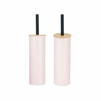 Toiletborstel Roze Metaal Bamboe Plastic 9,5 X 27 X 9,5 cm (6 Stuks) 3