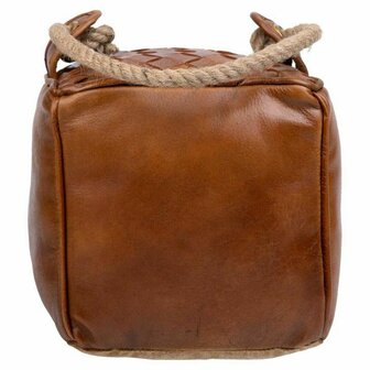 Deurstopper Alexandra House Living Katoen Leer 20 x 20 x 20 cm Bruin 2