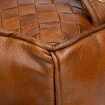 Deurstopper Alexandra House Living Katoen Leer 20 x 20 x 20 cm Bruin 6