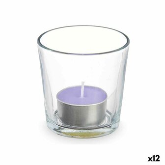 Geurkaars 7 x 7 x 7 cm (12 Stuks) Glas Lavendel 1