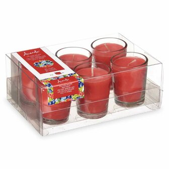 Geurkaarsenset 16 x 6,5 x 11 cm (12 Stuks) Glas Rode Vruchten 3