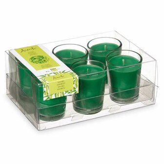Geurkaarsenset 16 x 6,5 x 11 cm (12 Stuks) Glas Bamboe 3