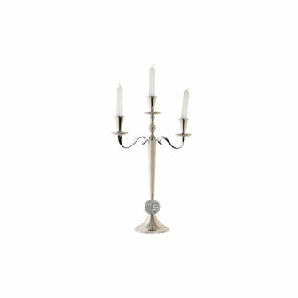 Kandelaar DKD Home Decor 30 x 12 x 46 cm Zilverkleurig Aluminium Acryl Verchroomd 4