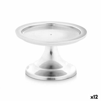 Kandelaar Zilverkleurig Aluminium 10 x 6 x 10 cm (12 Stuks) 1