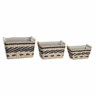 Mandenset DKD Home Decor Polyester Koloniaal Vezel (38 x 26 x 24 cm) 1