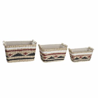 Mandenset DKD Home Decor Polyester Koloniaal Vezel (39 x 27 x 24 cm) 1