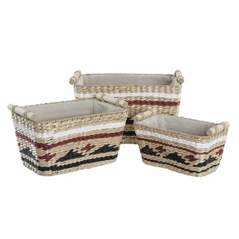 Mandenset DKD Home Decor Polyester Koloniaal Vezel (39 x 27 x 24 cm) 3