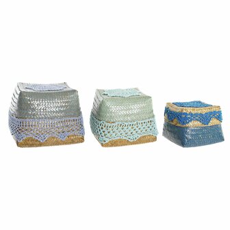 Mandenset DKD Home Decor Katoen Bamboe (22 x 27 x 27 cm) 1