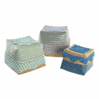 Mandenset DKD Home Decor Katoen Bamboe (22 x 27 x 27 cm) 2