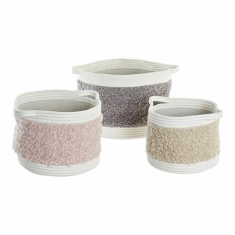 Mandenset DKD Home Decor Katoen Kinderen (34 x 34 x 27 cm) (3 Onderdelen) 1