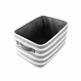 Mandenset DKD Home Decor Grijs Strepen Katoen (42 x 32 x 25 cm) (3 Onderdelen) 3