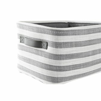 Mandenset DKD Home Decor Grijs Strepen Katoen (42 x 32 x 25 cm) (3 Onderdelen) 4