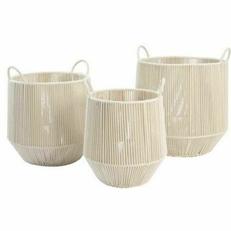 Mandenset DKD Home Decor Beige Metaal 38 x 38 x 45 cm 3 Onderdelen 1