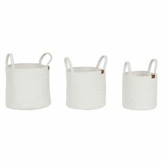 Mandenset Home ESPRIT Wit Modern 30 x 30 x 28 cm (3 Onderdelen) 4