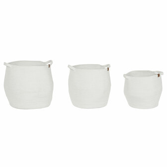 Mandenset Home ESPRIT Wit Modern 34 x 34 x 34 cm (3 Onderdelen) 4