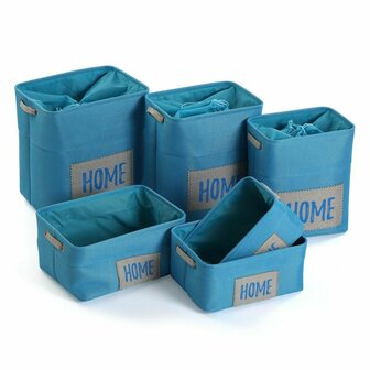 Mandenset Versa Home Blauw Textiel (30 x 40 x 45 cm) (6 Onderdelen) 1