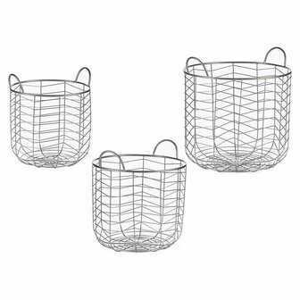 Mandenset Zilverkleurig Metaal (3 pcs) 1